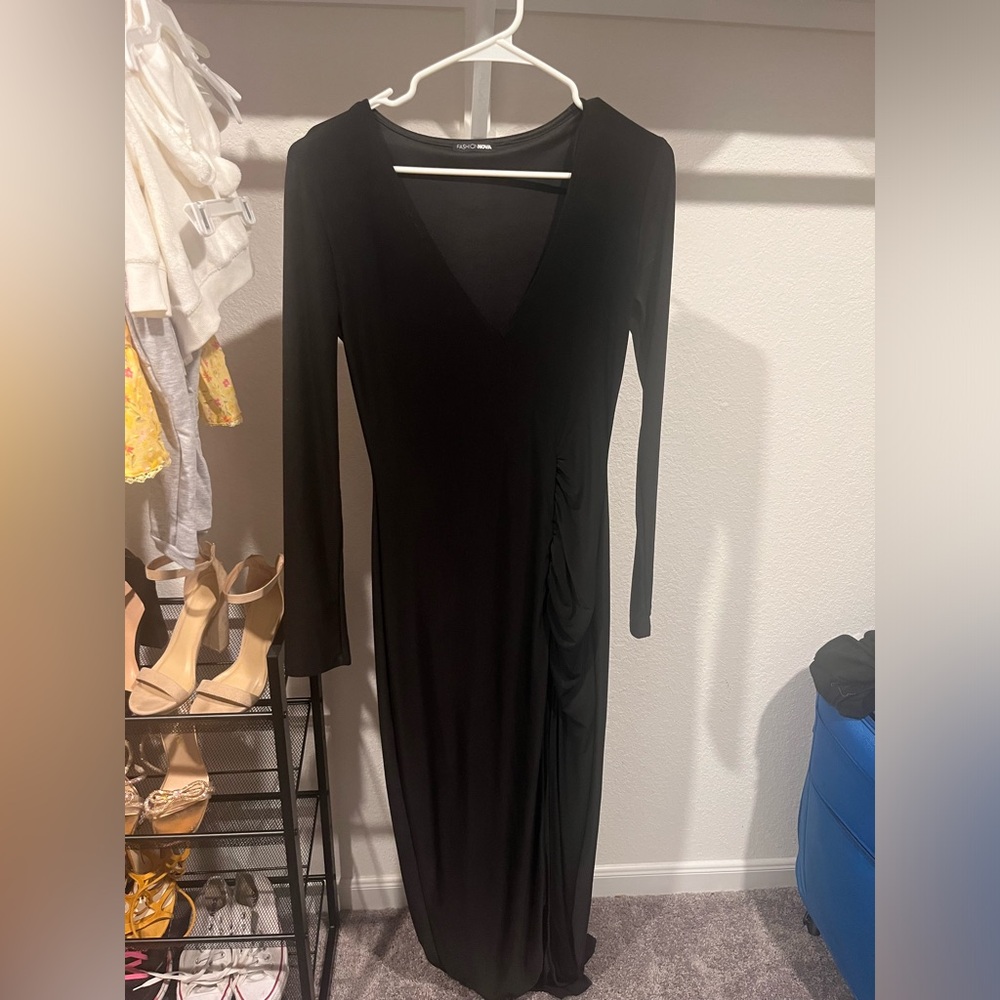 Black Long Sleeve Formal Dress